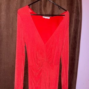 Red dress very cute for dinner dates, valentines! Worn once